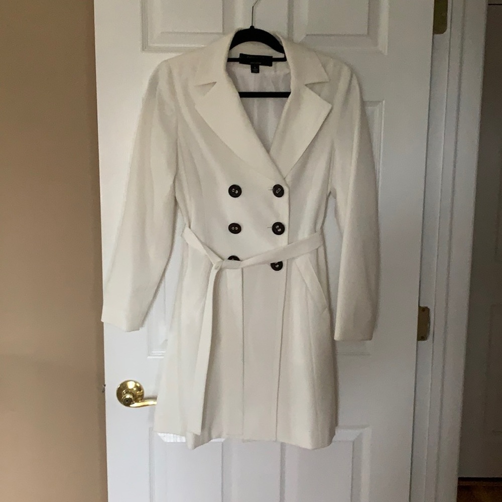 Larry Levine White Trench Coat